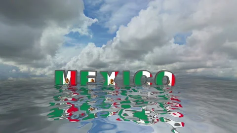 Mexico 3d text floating on water vacation concept Stock Footage 137665418