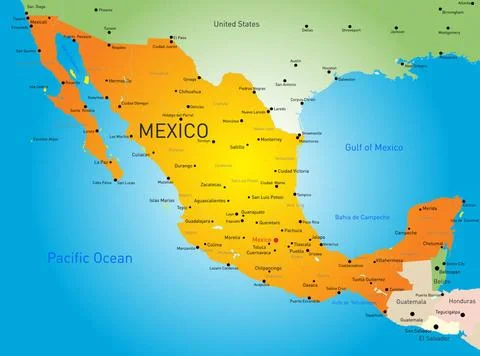 Mexico Abstract vector color map of Mexico country Copyright: xZoonar.com/... Stock Photos