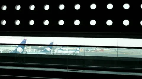 Mexico airport window Stock Footage 20490913