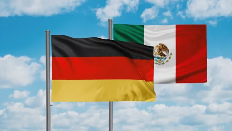 Mexico and Germany flag Stock Footage 245111245