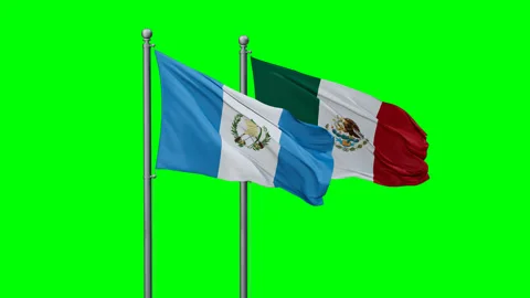 Mexico and Guatemala two flags Stock-Footage 291852991