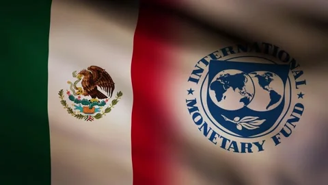 Mexico and IMF waving flag Stock Footage 245354723