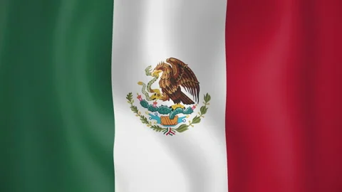 Mexico animated flag. Seamless loop. 4K Stock Footage 145447061