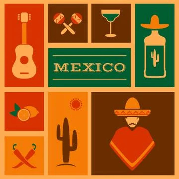 Mexico background, Stock Illustration