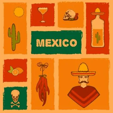 Mexico background, Illustrazione stock