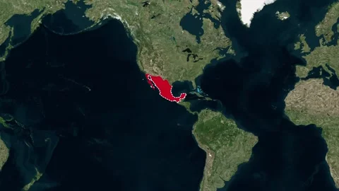 Mexico Border Highlighted on Global Map Animation 4K 库存影片 330383408