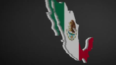 Mexico Border Map Intro Animation Stock Footage 206440304