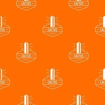 Mexico cactus pattern vector orange イラスト素材