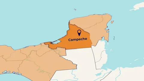 Mexico Campeche Map Animation – State Highlight | 4K Vídeo Stock 347942062