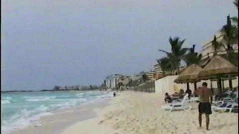 Mexico Cancun Beach in the 90's Stock Footage 276556681