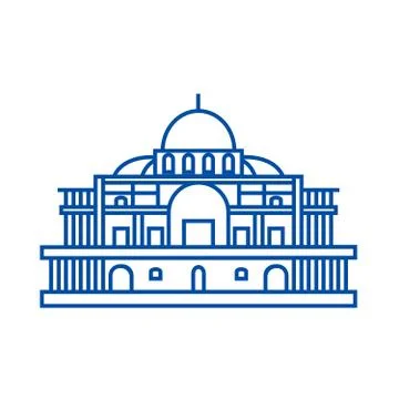 Mexico cathedral line icon concept. Mexico cathedral flat vector symbol, sign Ilustración de archivo