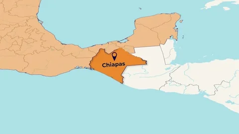 Mexico Chiapas Map Animation – State Highlight | 4K 스톡 동영상 347942029