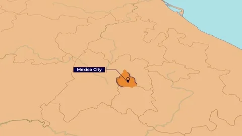 Mexico Ciity Map Animation – State Highlight | 4K 库存影片 348760480