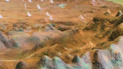 Mexico City 3D Relief Map Scale Model at National Museum of Anthropology CDMX Stock Footage 334117346