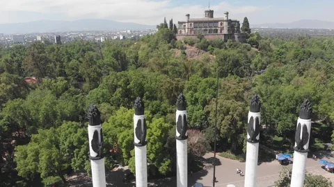 Mexico City Bosque de Chapultepec Aerial Footage Stock Footage 90440938