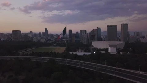 MEXICO CITY CHAPULTEPEC PANORAMIC VIEW NIGHT SCENE Stock Footage 107013635