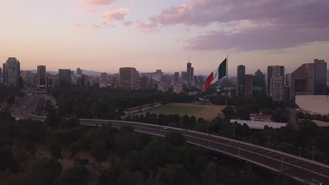 MEXICO CITY CHAPULTEPEC PANORAMIC VIEW SUNSET Stock Footage 107015270