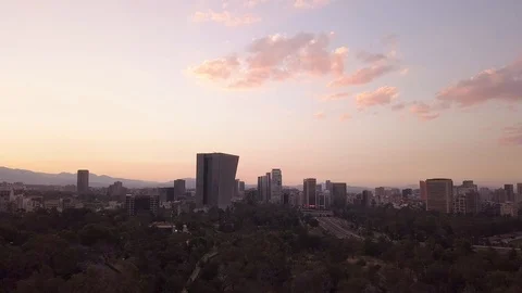 MEXICO CITY CHAPULTEPEC PANORAMIC VIEW SUNSET Stock Footage 107015355