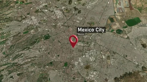 Mexico City City Map Zoom (Mexico) from Space to Earth Stock Footage 242515067