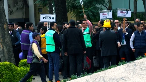 Mexico City earthquake drill Stock Footage 124530896