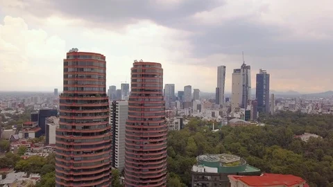 Mexico City panoramic view Chapultepec, Polanco and reforma Stock Footage 91402798