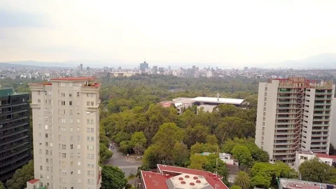 Mexico City panoramic view Chapultepec park Stock Footage 91403554