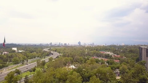 Mexico City panoramic view Chapultepec, Polanco and reforma Stock Footage 91403664