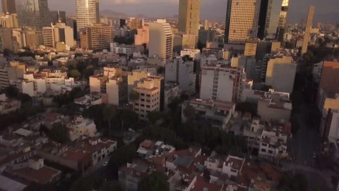Mexico City panoramic view - sunset Stock Footage 92869013
