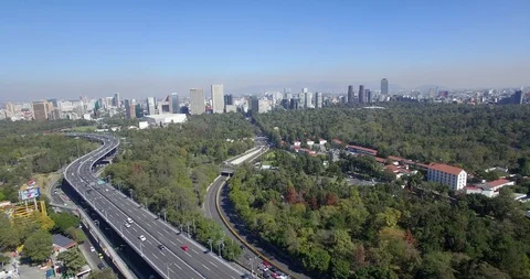 Mexico City Roller Coaster Drone shot Stock Footage 126047833