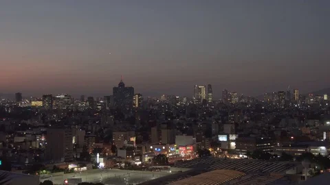 Mexico City Sunset - Panoramic View Stock Footage 90211322