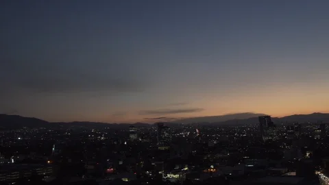 Mexico City Sunset - Panoramic View Stock Footage 90214569