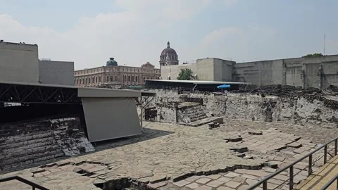 Mexico City – Templo Mayor, Aztec Ruins [8K] 動画素材 340371473