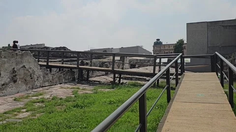 Mexico City – Templo Mayor, Aztec Ruins [8K] Vídeo Stock 340371857