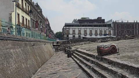 Mexico City – Templo Mayor, Aztec Ruins [8K] Stock Footage 340371968