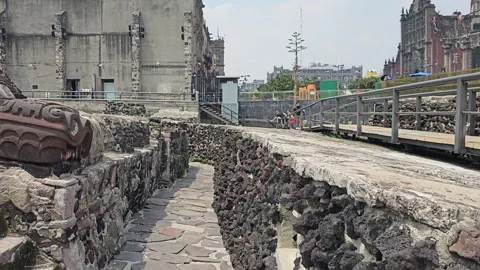 Mexico City – Templo Mayor, Aztec Ruins [8K] Stock Footage 340372050