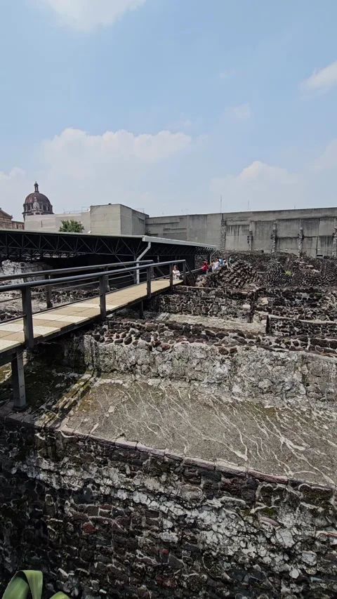 Mexico City – Templo Mayor, Aztec Ruins [8K] Stock Footage 340372539