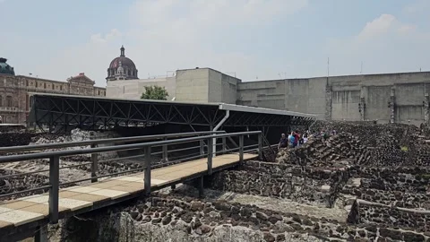 Mexico City – Templo Mayor, Aztec Ruins [8K] Vídeo Stock 340372571