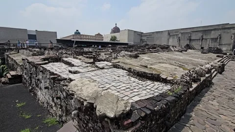 Mexico City – Templo Mayor, Aztec Ruins [8K] Stock Footage 340372631