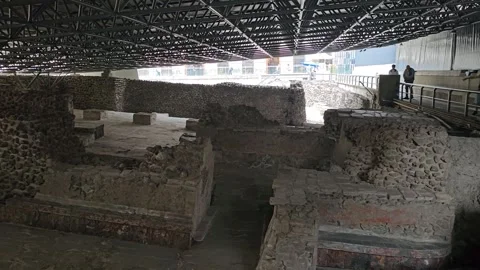 Mexico City – Templo Mayor, Aztec Ruins [8K] Stock Footage 340372734