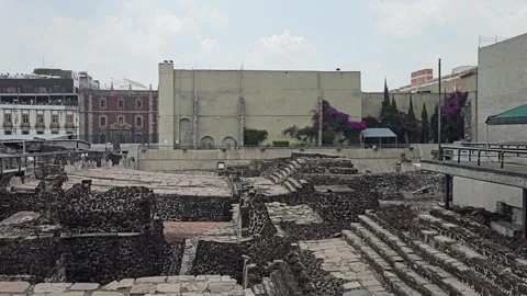 Mexico City – Templo Mayor, Aztec Ruins [8K] Stock Footage 340373855