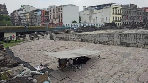 Mexico City – Templo Mayor, Aztec Ruins [8K] Stock Footage 340373862