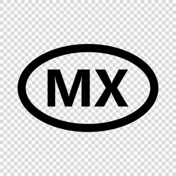 Mexico code symbol. short country name. Domain name Stock-Illustration