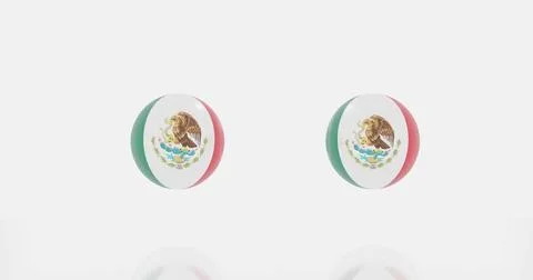 Mexico countries flag icon or symbols 3d render of globe in Mexico countri... Stock Photos