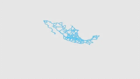Mexico Country Line Map Self Drawing Animated Overlay, Alpha 4K 스톡 동영상 340289109
