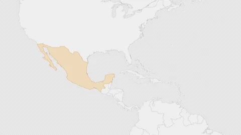Mexico country map on the world map. Stock Footage 289837100