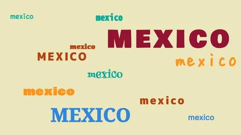 Mexico creative typography Stock Illustration
