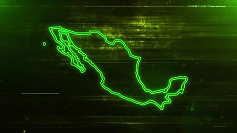 Mexico Digital Futuristic Glitch Map Stock Footage 333604749