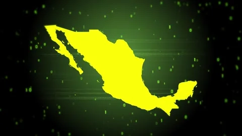 Mexico Digital Map Intro Stock Footage 247970211