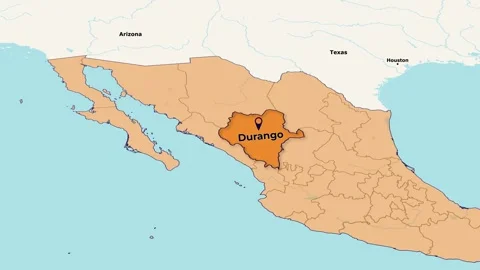 Mexico Durango Map Animation – State Highlight | 4K Vídeos de archivo 347941991