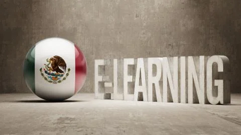 Mexico. E-Learning  Concept Stock Illustration